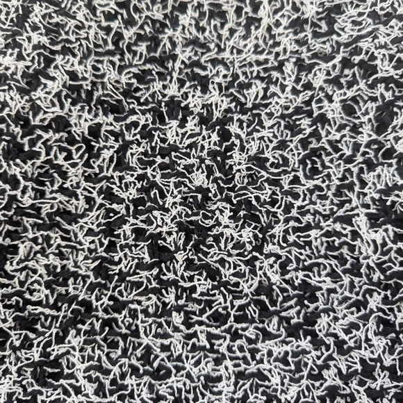 Lars Black & White Fuzzy Knit Sweater with Open Mesh Back & Buckles - Picture 2 of 7